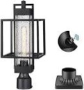 Osimir Dusk to Dawn Outdoor Post Lights, Large Exterior Lamp Post Light Fixture with Pier Mount Base, Black Cast Aluminum, OS-3008