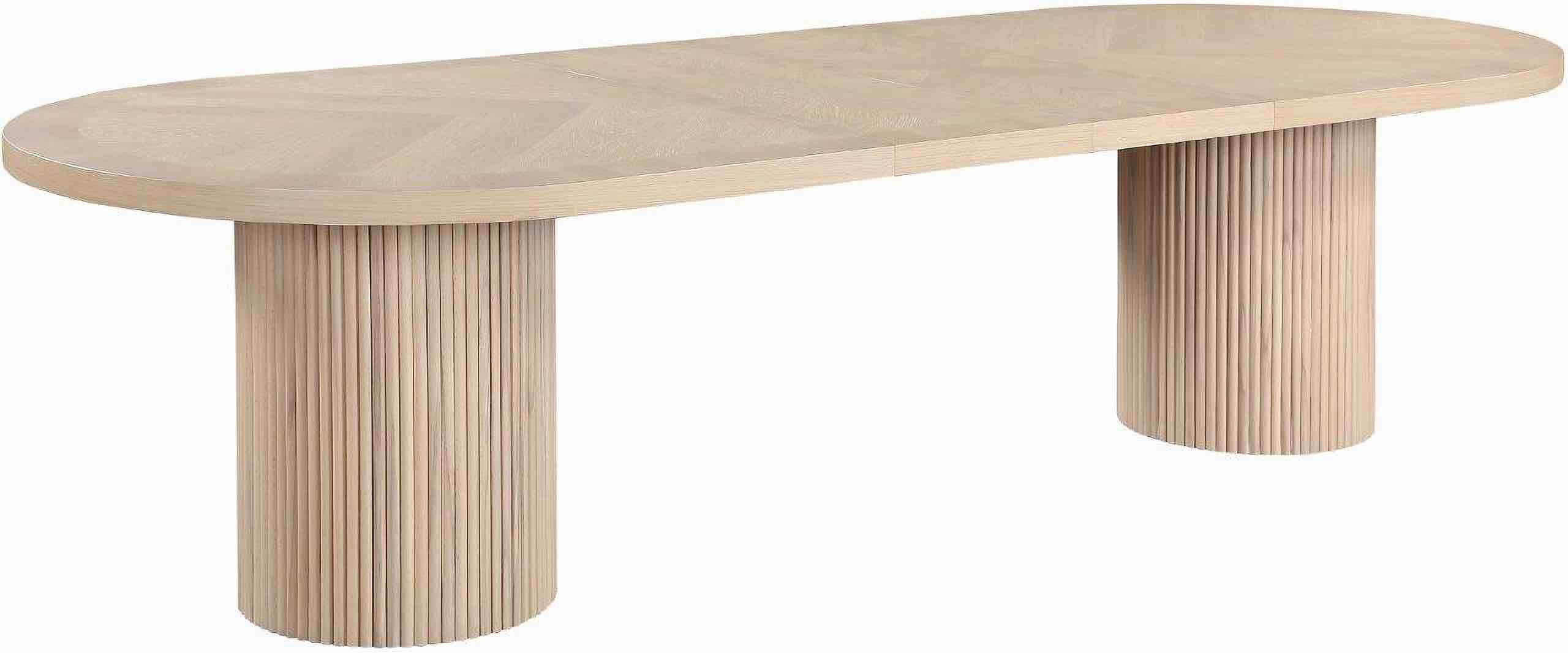 Belinda White Oak Wood Dining Table  ( incomplete table top only ) 