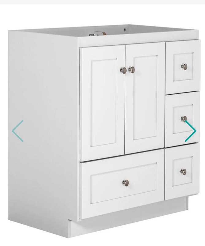 Simplicity 36" Single Free Standing Vanity Cabinet Only,INCOMPLETE