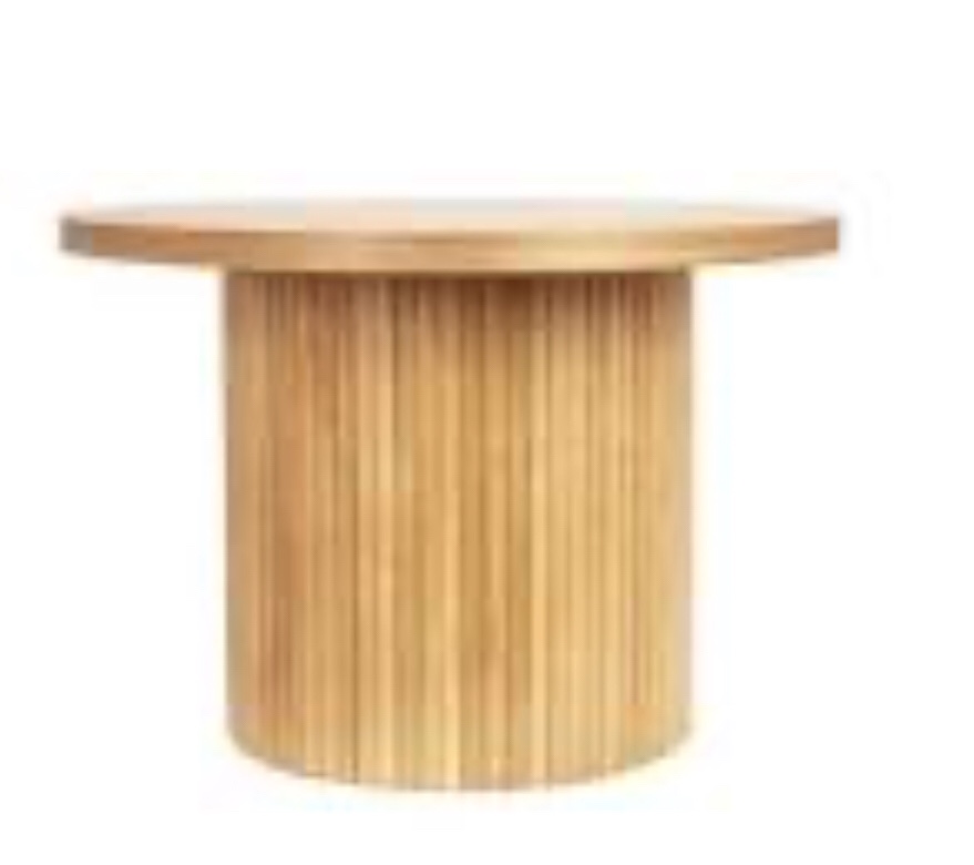 round corrugated coffee table *incomplete, missing top 