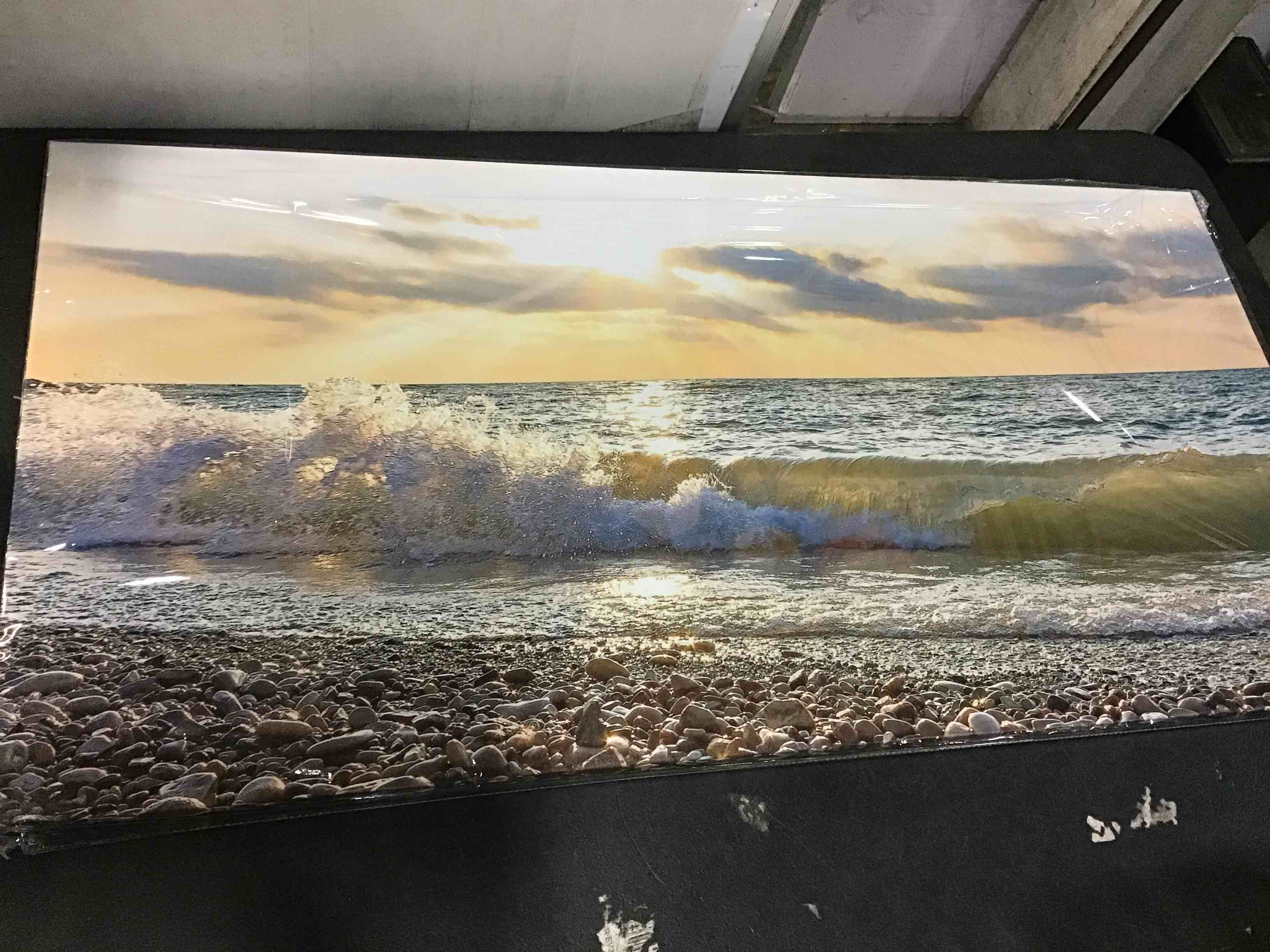 Wall Art Sunset Sea water Natural Scenery Painting on Canvas Stretched and Framed Canvas Paintings Ready to Hang for Home Decorations