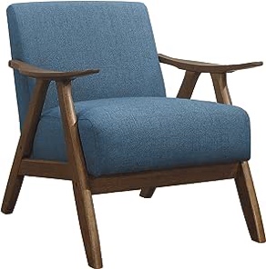 Lexicon Elle Accent Chair, For Relaxing, Arm Rest, Wood, Blue
