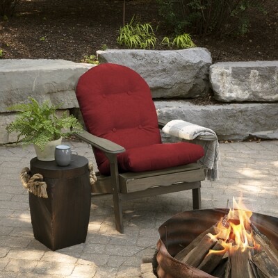 Arden Selections 18-in x 20-in Ruby Red Leala Patio Chair Cushion