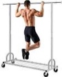 HOKEEPER Clothing Garment Rack with Shelves Capacity 450 lbs Clothing Racks on Wheels Rolling Clothes Rack for Hanging Clothes Heavy Duty Portable Collapsible Commercial Garment Rack Chrome