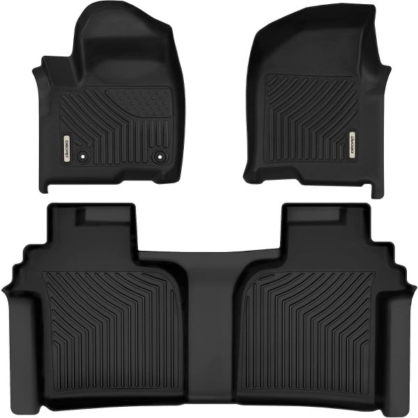OEDRO® Floor Mats for 2019-2023 Chevy Silverado /GMC Sierra 1500 & 20-23 2500HD/3500HD Crew Cab with Rear Underseat Storage Box, Front Bucket Seating
