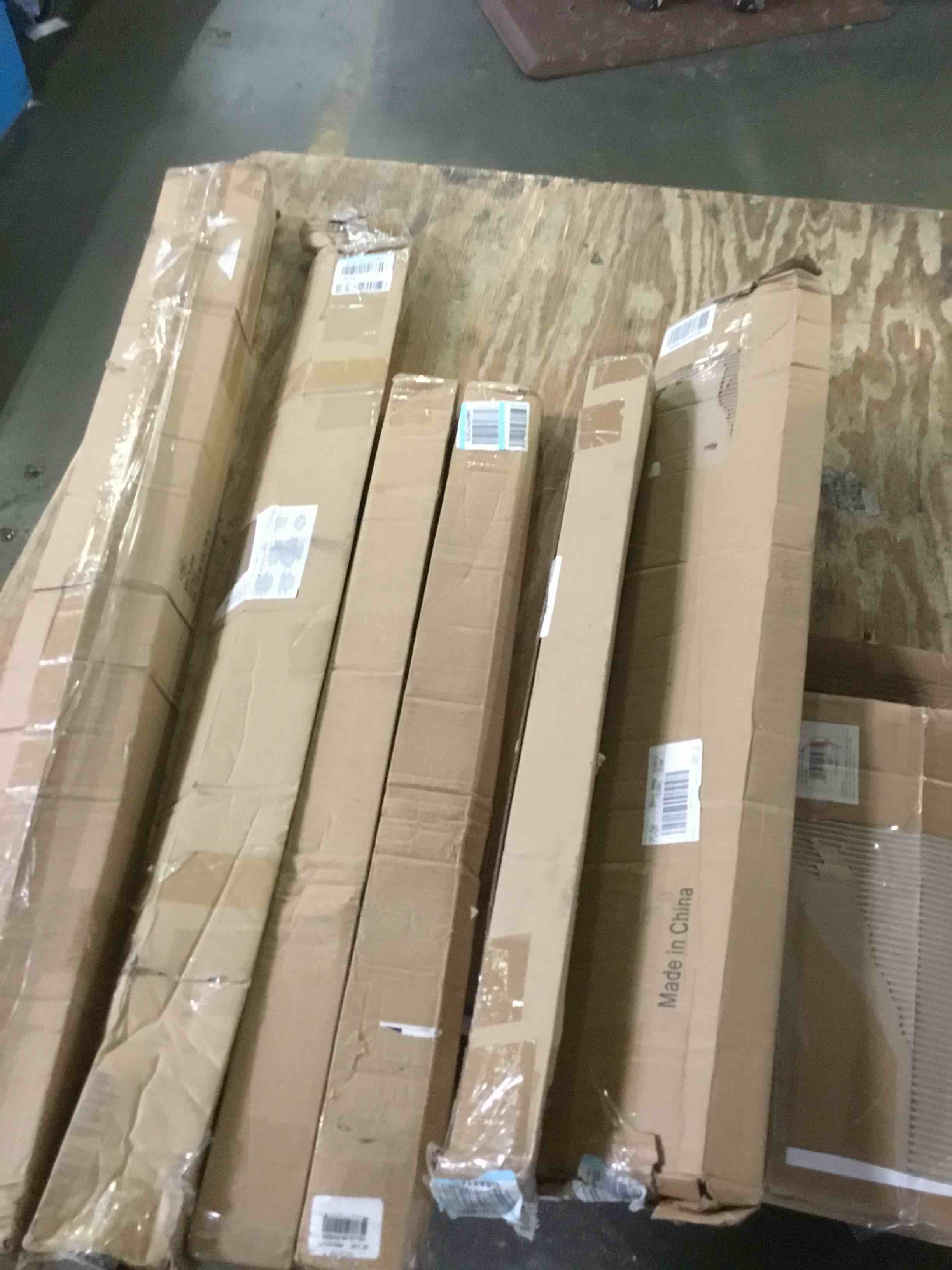 assorted items (curtain rods, window deflectors, paper shades and more)