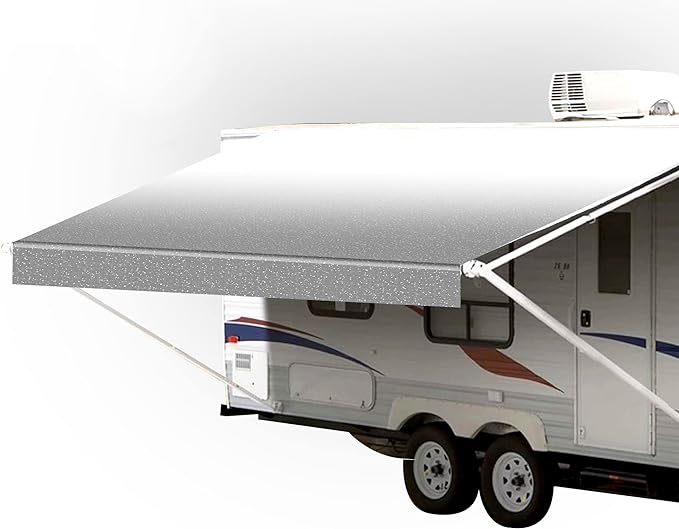 SunWave- RV Awning Fabric Replacement | RV Electric Awning Fabric Replacement | Premium Vinyl RV Canopy | Awning Replacement ( Grey Fade) 19”