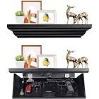 JILLMO Hidden Safe Storage with Trap Door,Smart Swipe Access Concealed Cabinet for Home,Hidden Shelf Storage Wall Decorï¼ˆBlackï¼‰