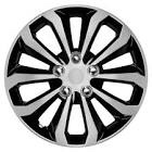 CarXS Two-Tone Style Hubcaps 16" Wheel Covers, Black & Silver Model Cover, Four (4) Pieces Corrosion-Free & Sturdy Full Heat & Impact Resistant Grade, 4 Piece Set