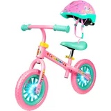 Cocomelon Toddlers Balance Bike Adjustable Helmet Light-up 10" Wheels Lightweight Trainer Pink
