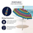 Caribbean Joe Chaby International Portable, Adjustable Tilt Beach Umbrella with UV Protection