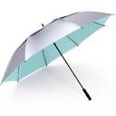 G4Free 62 Inch Windproof UV Protection Golf Umbrella Extra Large Silver Coated Automatic Open Silver Coated Stick Umbrella (Silver/Lake Blue)