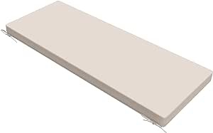 long beige bench seat coushin top