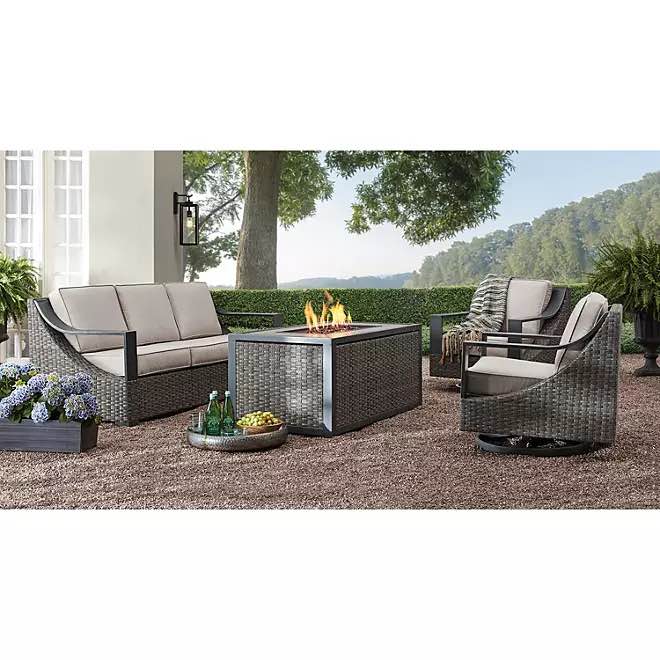 Member's Mark Harper 4-Piece Fire Pit Set with Sunbrella Cushions (Missing Pieces)