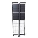 As Is" Pop-It 5-Tier Multi-Purpose Storage Rack with Baskets black
