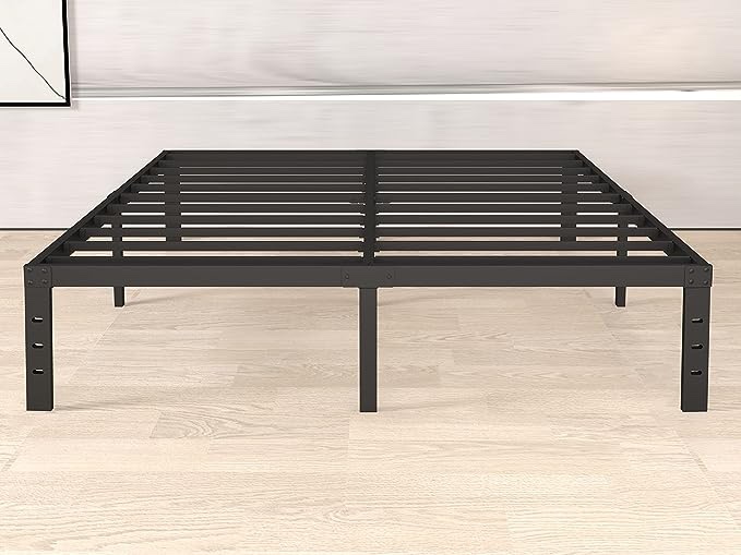Goltriever California King Bed Frames No Box Spring Needed, 14 Inch Non-Slip Black Platform Bed Frame with Storage, Heavy Duty Steel Slat Support, Easy Assembly, Noise-Free Mattress Foundation