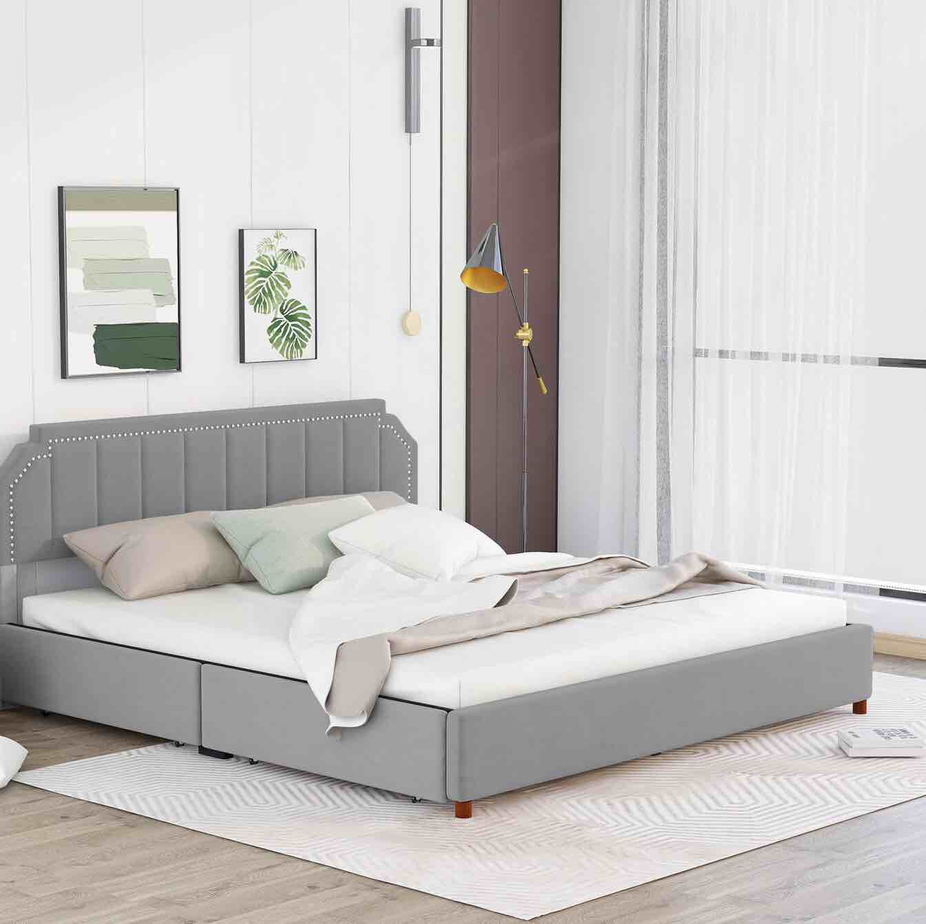 Upholstered Head board only - grey 