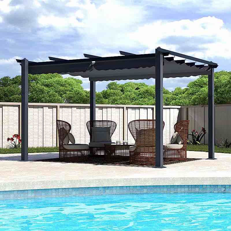 Veikous Black Metal Roofing For Pergola Or Gazebo 