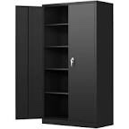 Black 72” Storage Cabinet