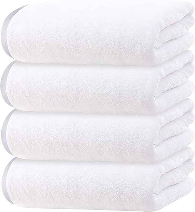 Microfiber 4 Pack Bath Towel Set,