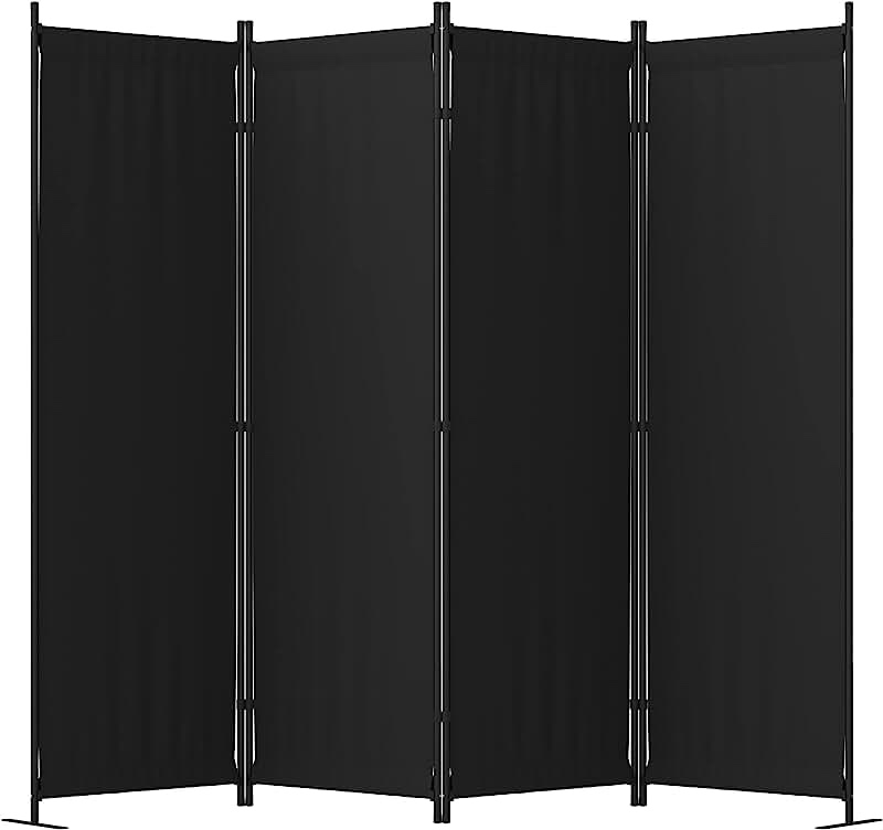 Morngardo Room Divider Folding Privacy Screens 3 Panel Partitions Dividers Portable Separating for Home Office Bedroom Dorm Decor (Black)