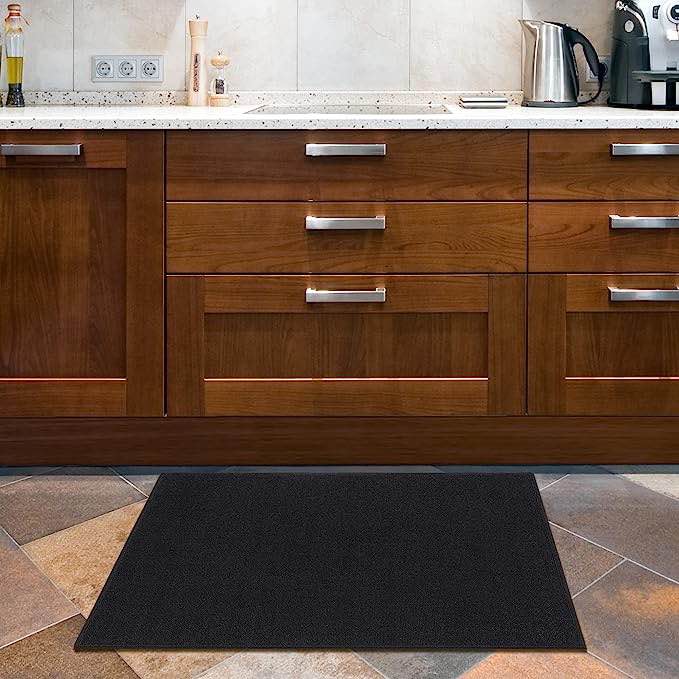 Ottohome color black rug 