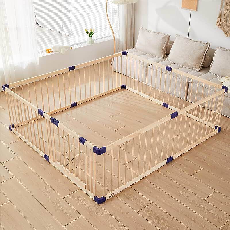 Baby Playpen Portable Extra Large Playpen for Babies and Toddlers with Gate Safety Play Yard Kids Play Area Indoor & Outdoor 78" x 62" x 26" Dark Grey (Including 50 Ocean Balls)