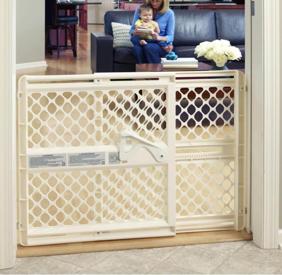Toddleroo by North States 42” Wide Supergate Ergo Baby Gate: Great for doorways or stairways. Includes Wall Cups for Extra Holding Power. Pressure or Hardware Mount. 26” - 42” Wide (26" Tall, Sand)