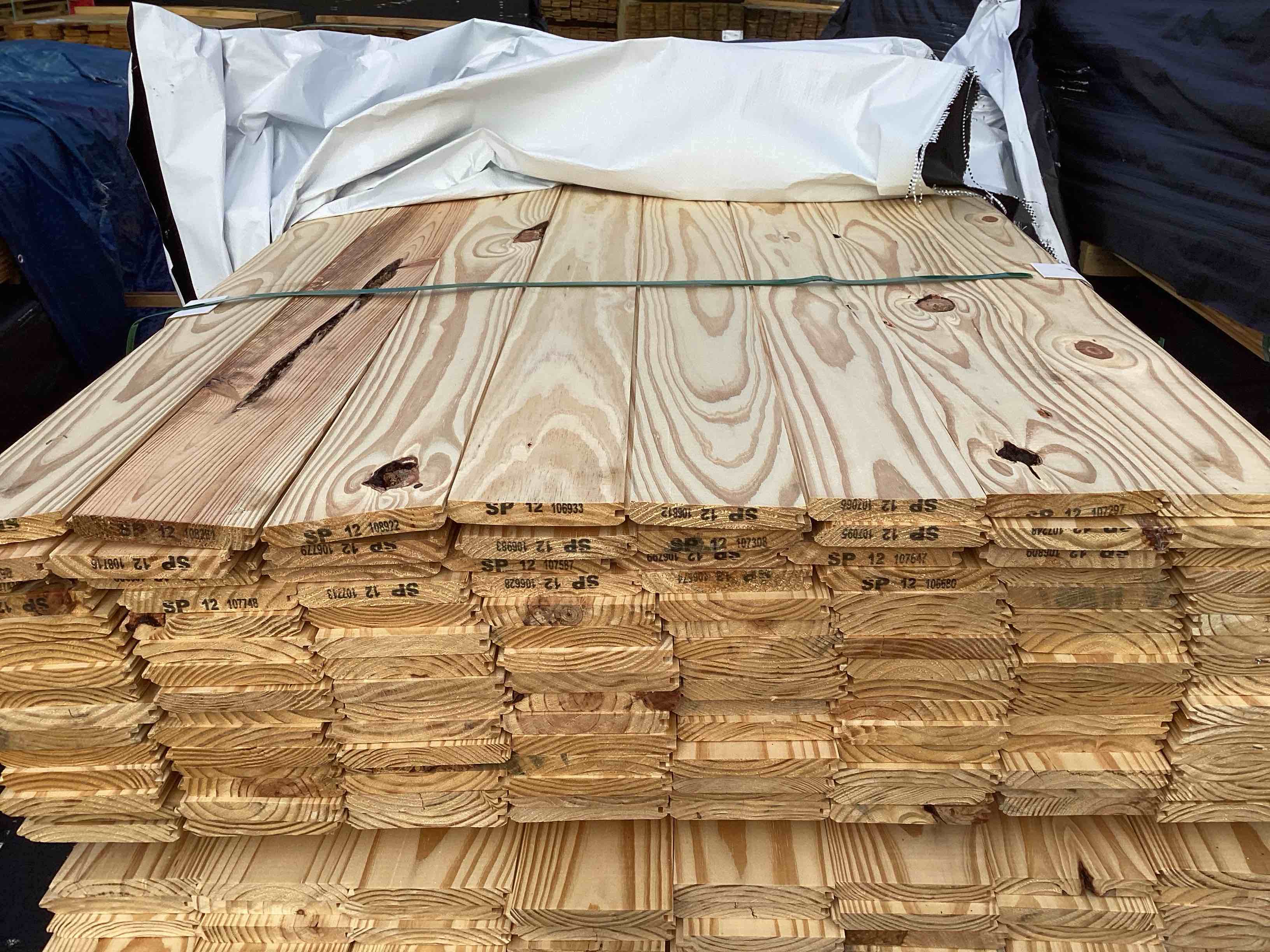 50 pc 600 linear feet of 1x6x12’ southern pine tongue and groove boards your bid per linear foot