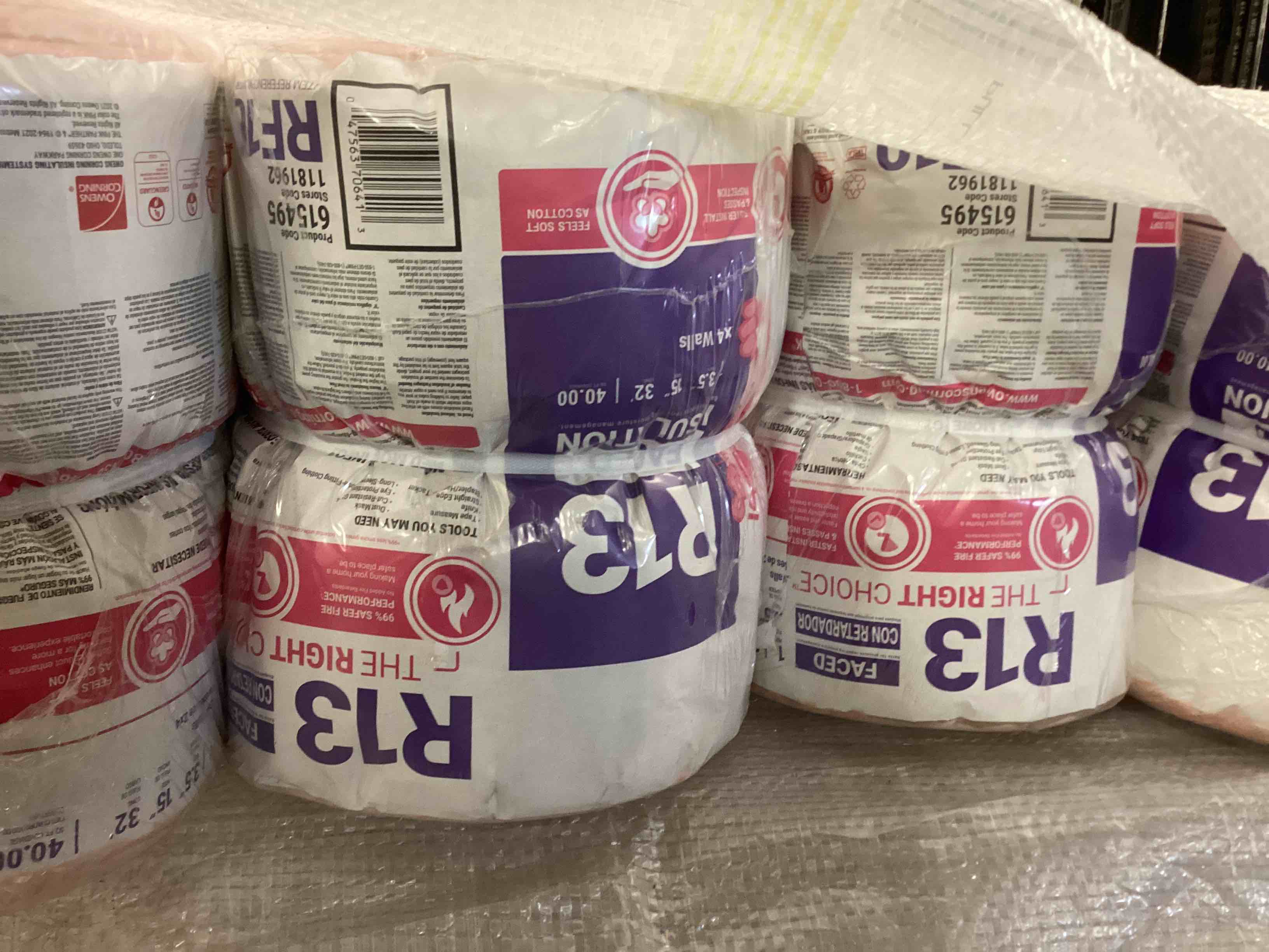 12 rolls r13 15” faced insulation your bid per roll 