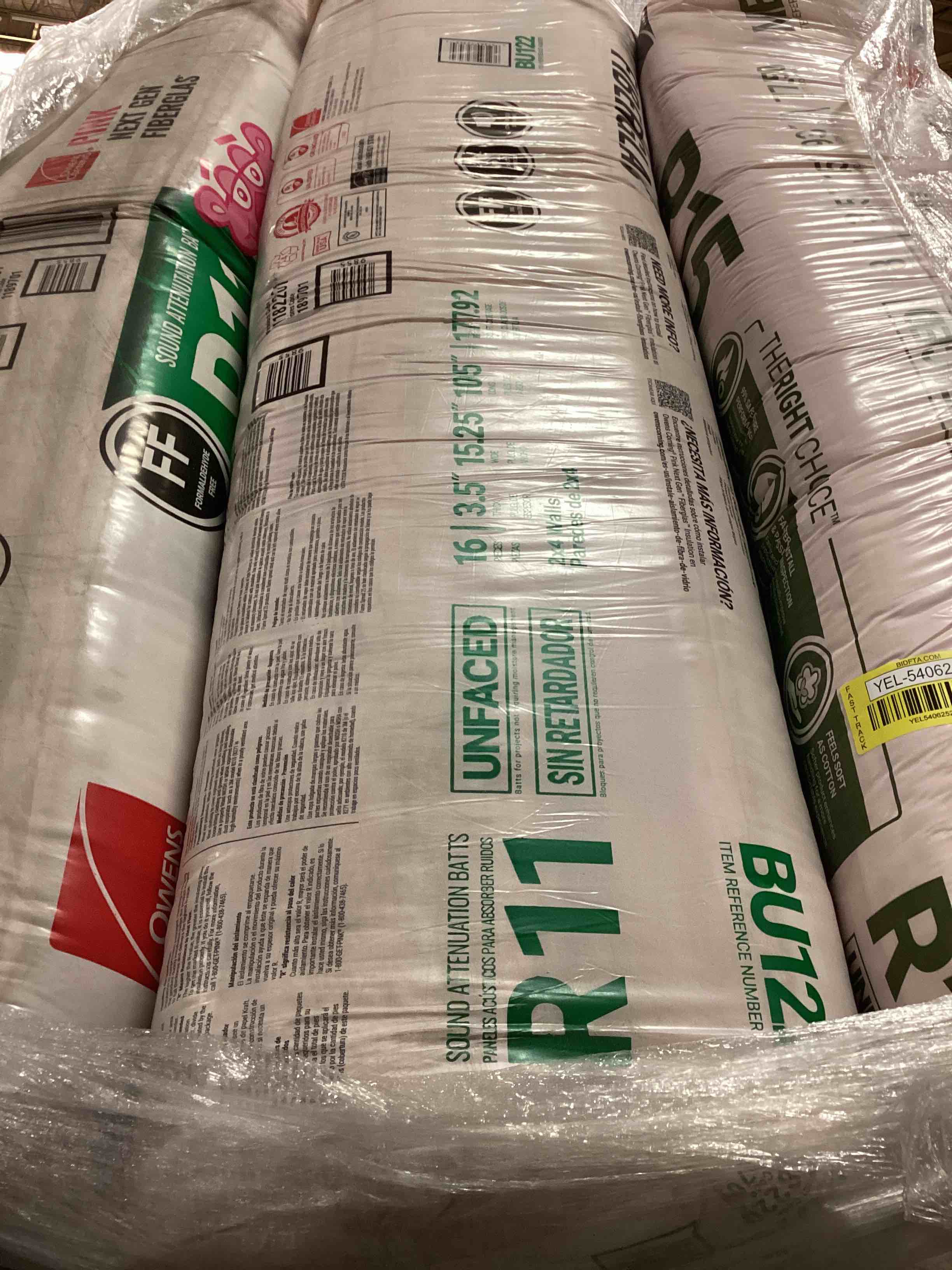4 batts r11 15.25” unfaced insulation your bid per batt