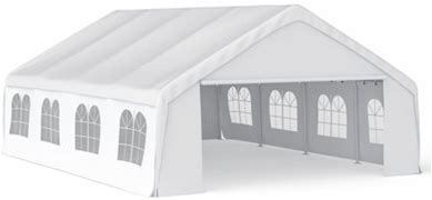 Ideamage 20 ft. W X 26 ft. D Steel Party Tent Metal/Soft-Top In White, Size 133.8 H X 236.28 W X 312.96 D In (incomplete) 