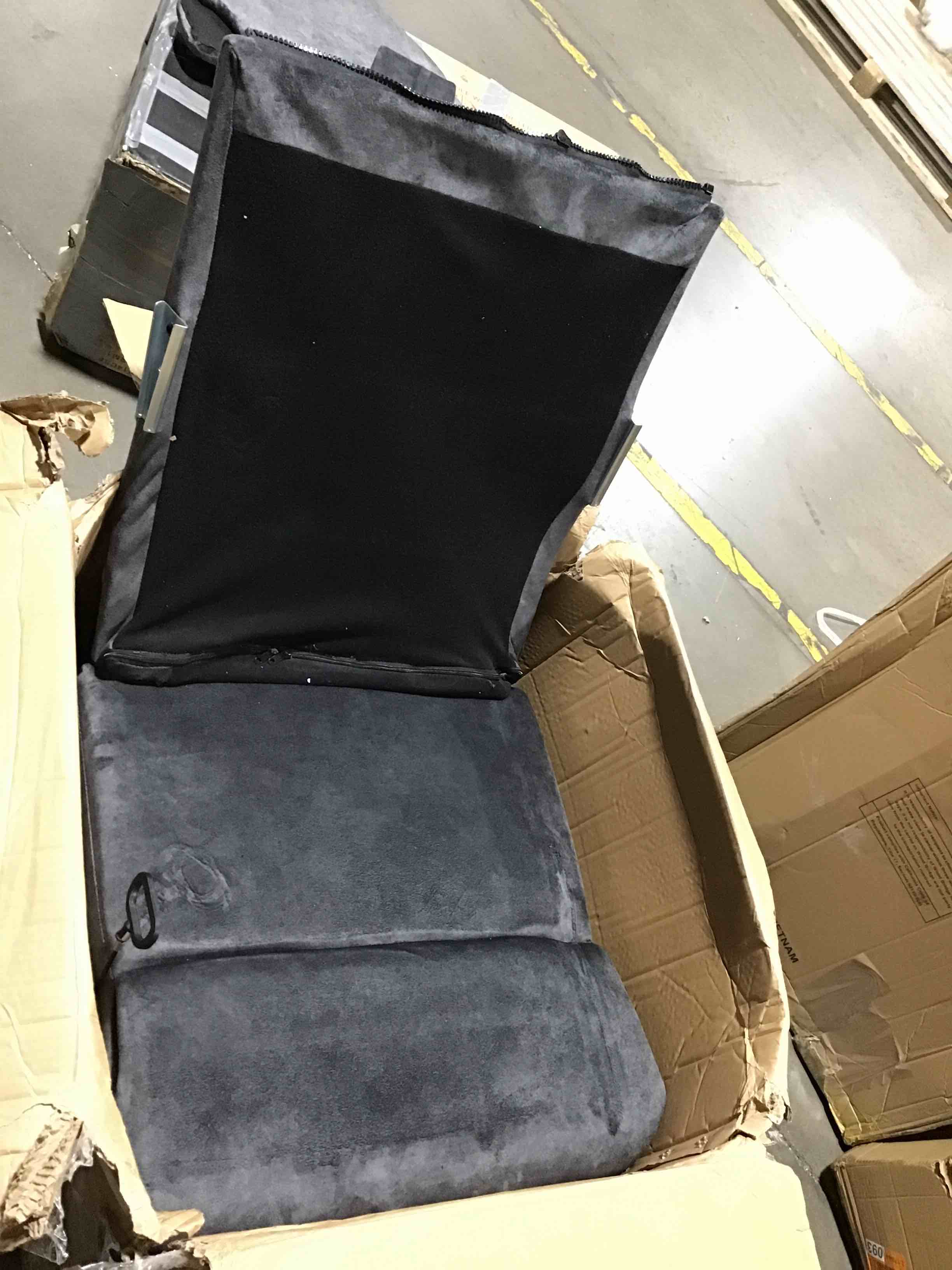(unknown) grey upholstered recliner chair 