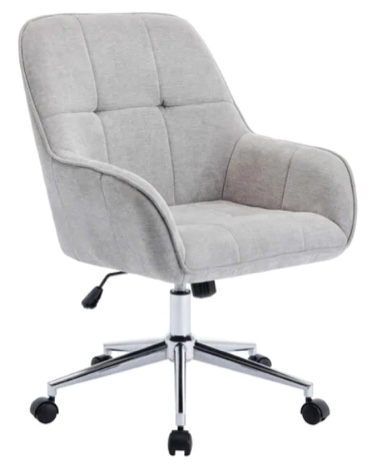 Porthos Home Office Chair with Arms, Height Adjustable - Grey