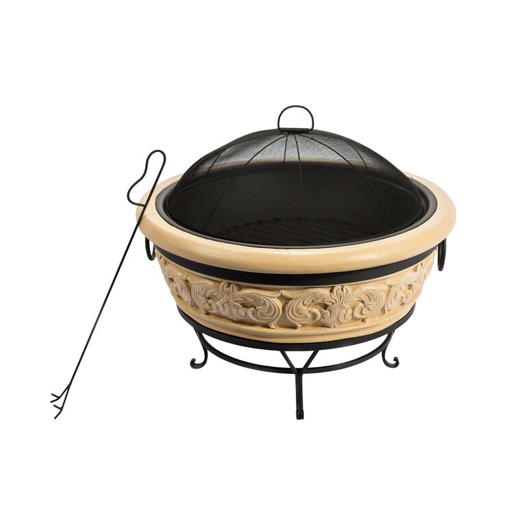 Jessamy Intricate Design Concrete Wood Burning Fire Pit