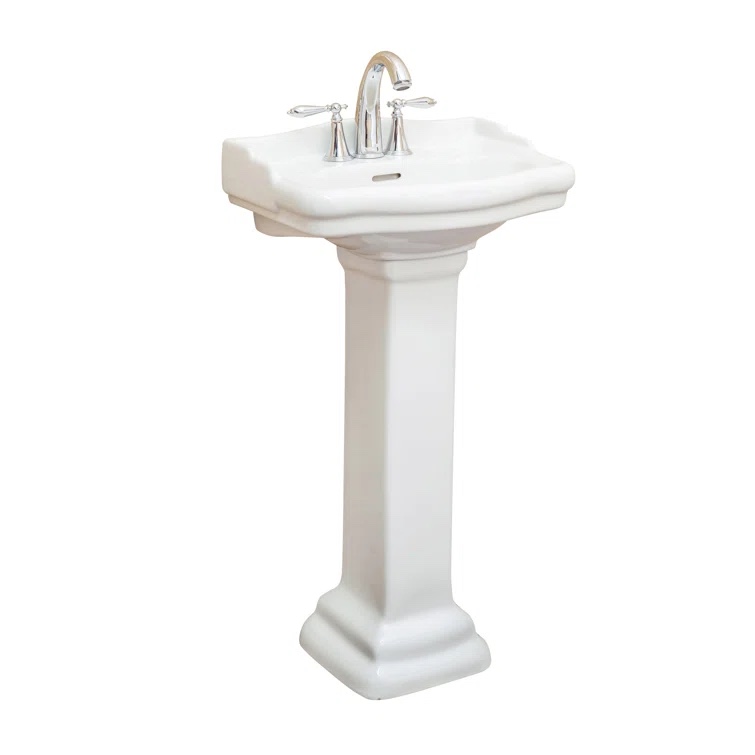 Roosevelt 27.5" Tall Vitreous China Oval Pedestal Bathroom Sink *incomplete,pedestal only*