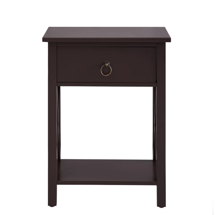 Mutchler 1.8ft Small Night Stand with Storage Shelf and Drawer, Solid