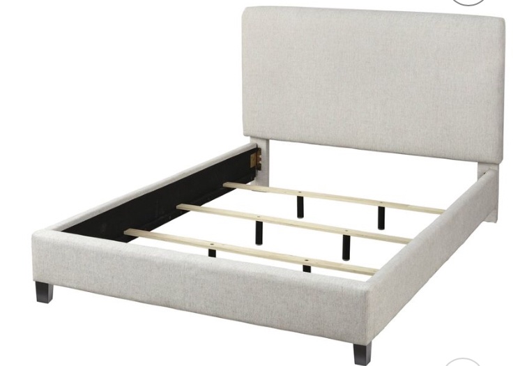 Emery upholstered bed frame cream (similar to stock photo incomplete) 