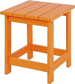 LZRS Adirondack Square Side Table, Pool Composite Patio Table,HDPE End Tables for Backyard,Pool, Indoor Companion, Easy Maintenance & Weather Resistant(Orange)