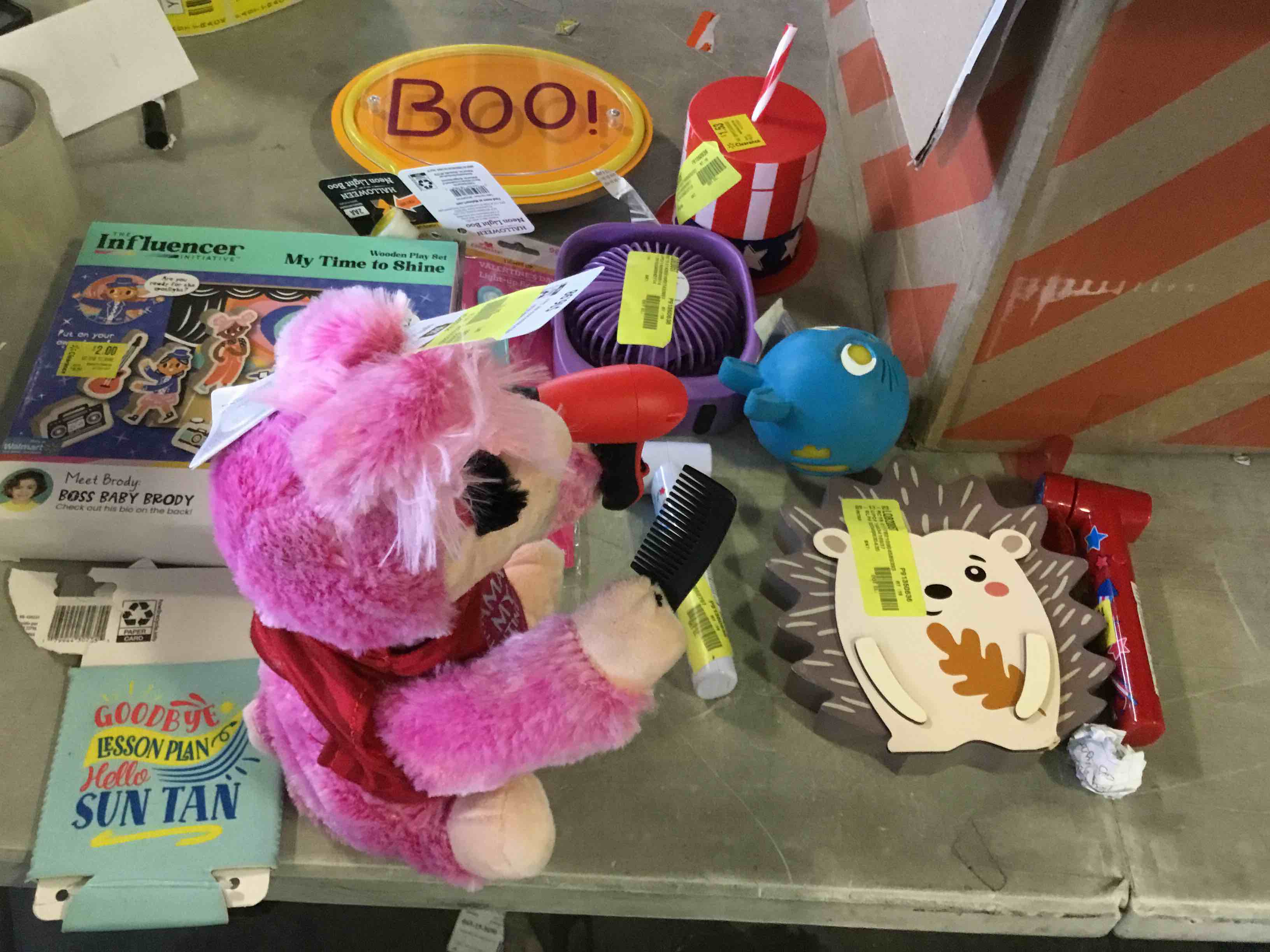 box of Assorted home decor  kids items and much more 