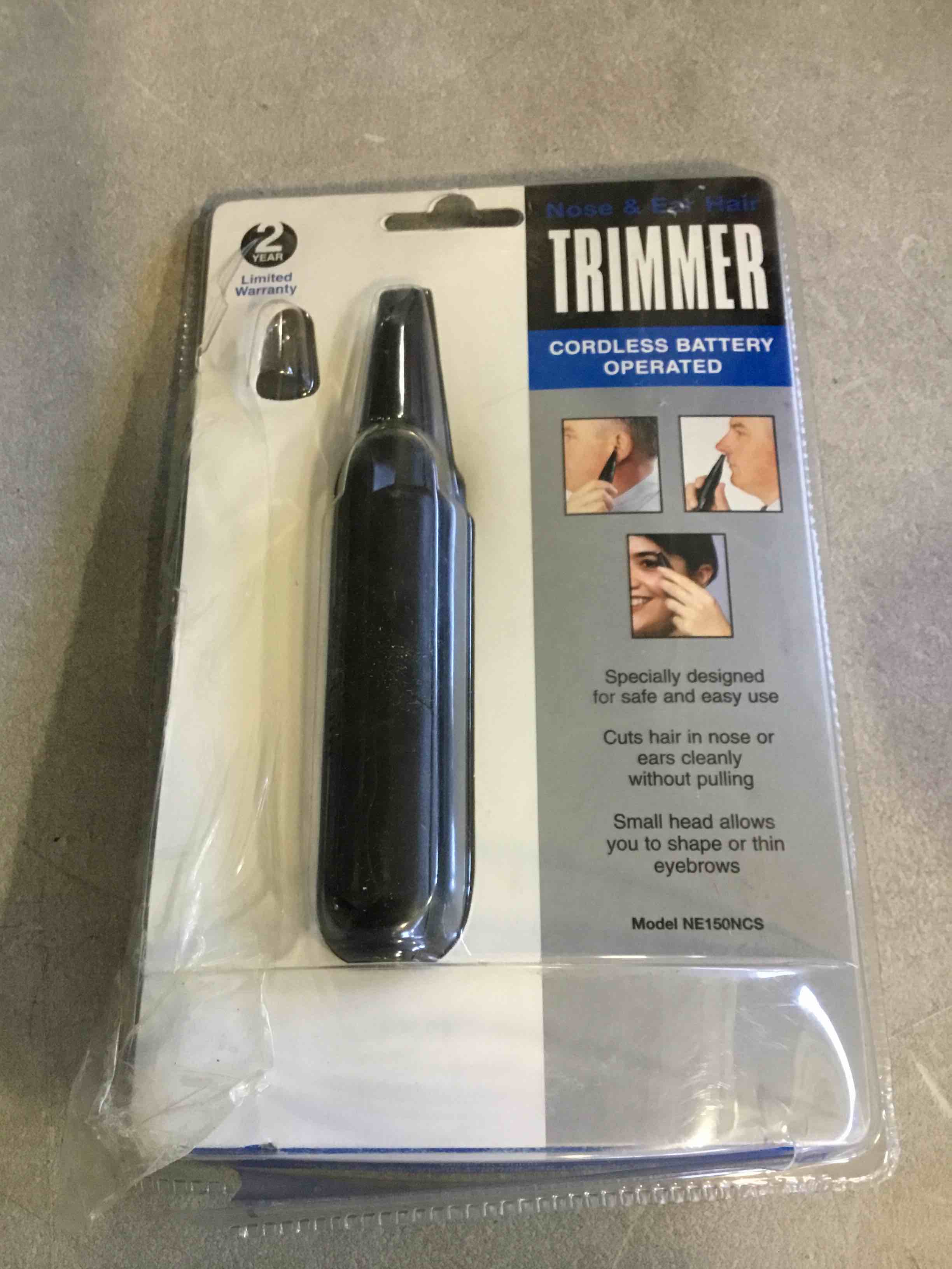 Nose & Ear Hair Trimmer, Cordless and Compact, 1 each
