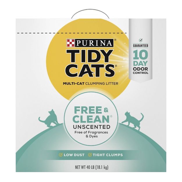 Purina Tidy Cats Free & Clean Unscented Multi-Cat Clumping Litter