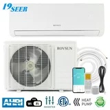 (incomplete only 1 box) ROVSUN Wifi Enabled 18,000 BTU Mini Split AC/Heating System with Inverter, 19 SEER 230V Energy Saving Ductless Split-System Air Conditioner with Pre-Charged Condenser, Heat Pump & Installation Kit