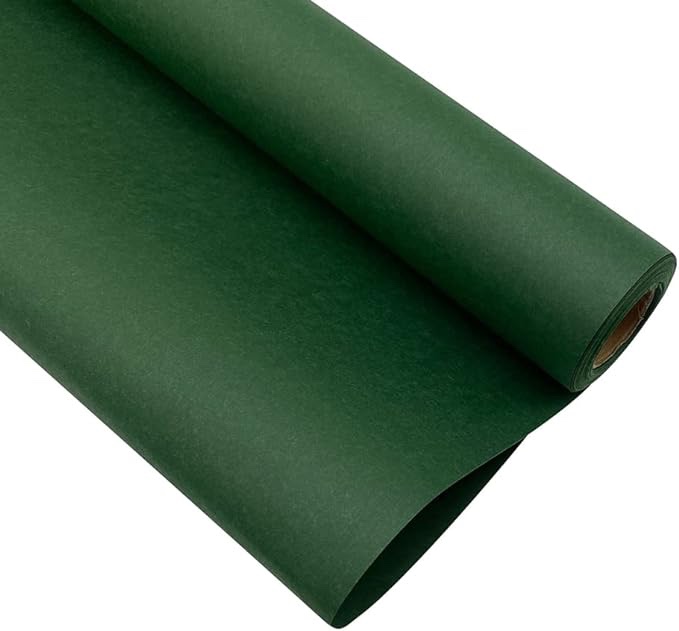 Dark Green Flower Wrapping Kraft Paper Christma Gift Wrapping Paper Rolls, Waterproof Floral Bouquet Wraps for Wedding, Holiday 23.23 x 288 inches