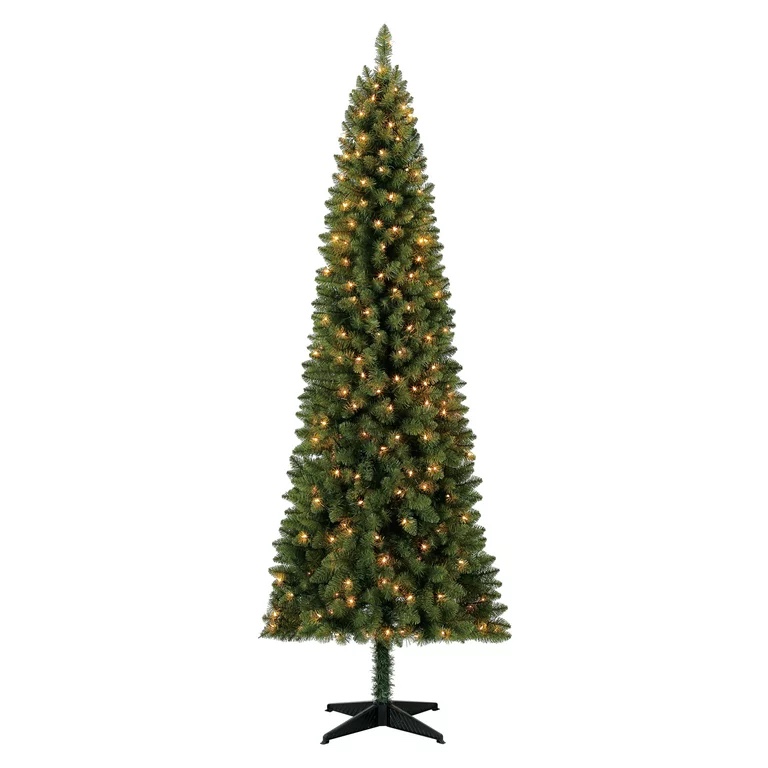 Holiday Time Pre-Lit 7' Brinkley Pine Artificial Christmas Tree, Clear-Lights