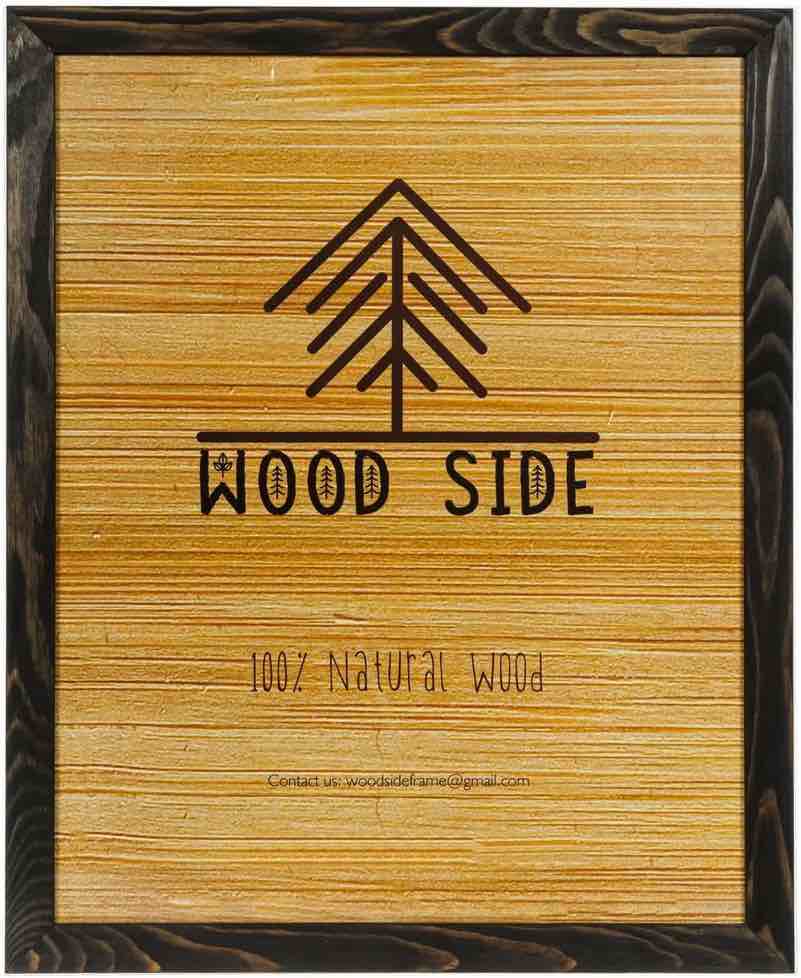 Rustic Wooden Poster Picture Frame 24x36 - Natural Solid Eco Distressed Wood for Wall Mounting Photo Frame - Grey