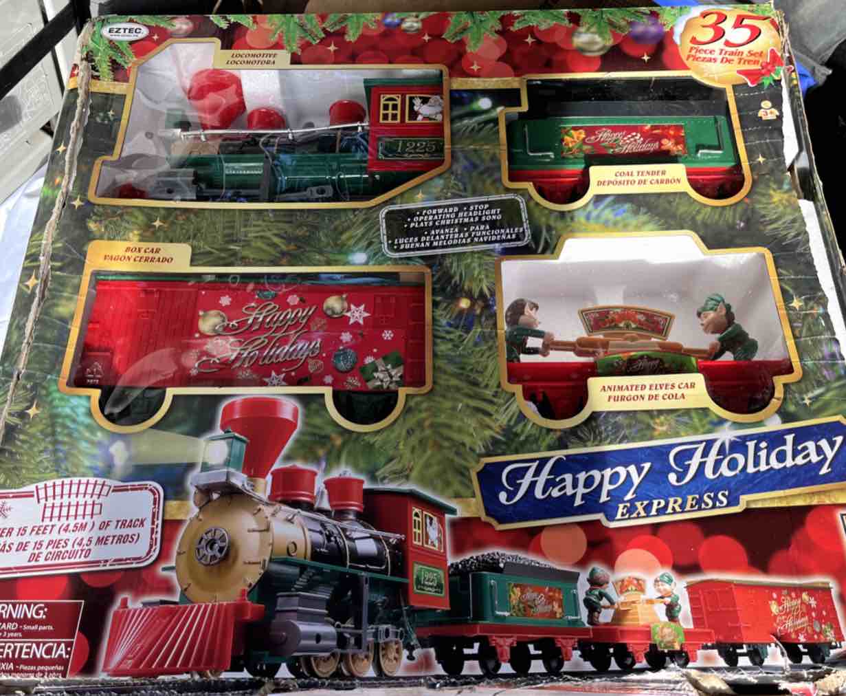 Happy Holiday Express Christmas Train Set G Gauge 35 Pcs w/ Music & Sounds