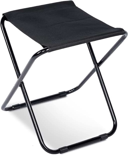 YSSOA Ultralight Portable Camping Stool, Light Weight Backpacking Slacker Folding Chair for Outdoors and s, Features with Heavy Duty and Sturdy (Color: Black)
