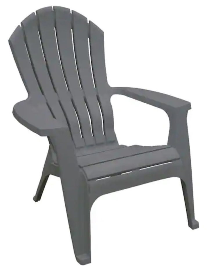 RealComfort Charcoal Resin Plastic Adirondack Chair