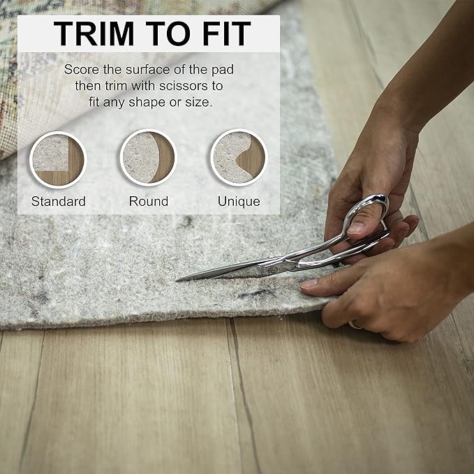 Mohawk Home 6' x 9' 1/2 Rug Pad 100% Felt Protective Cushion, Premium Comfort Underfoot – Safe for All Floors